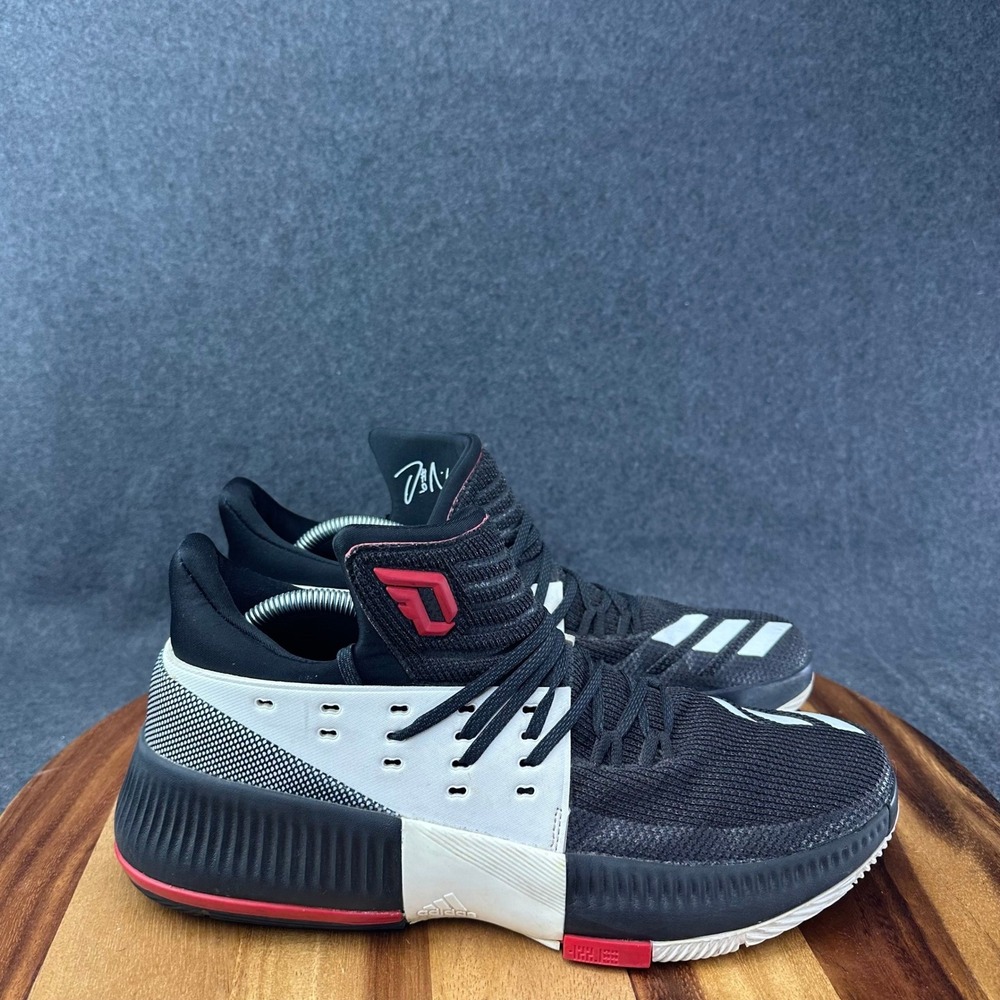Adidas Dame 3 On Tour Lillard Mens 10 Black White Red Basketball Shoes BB8269